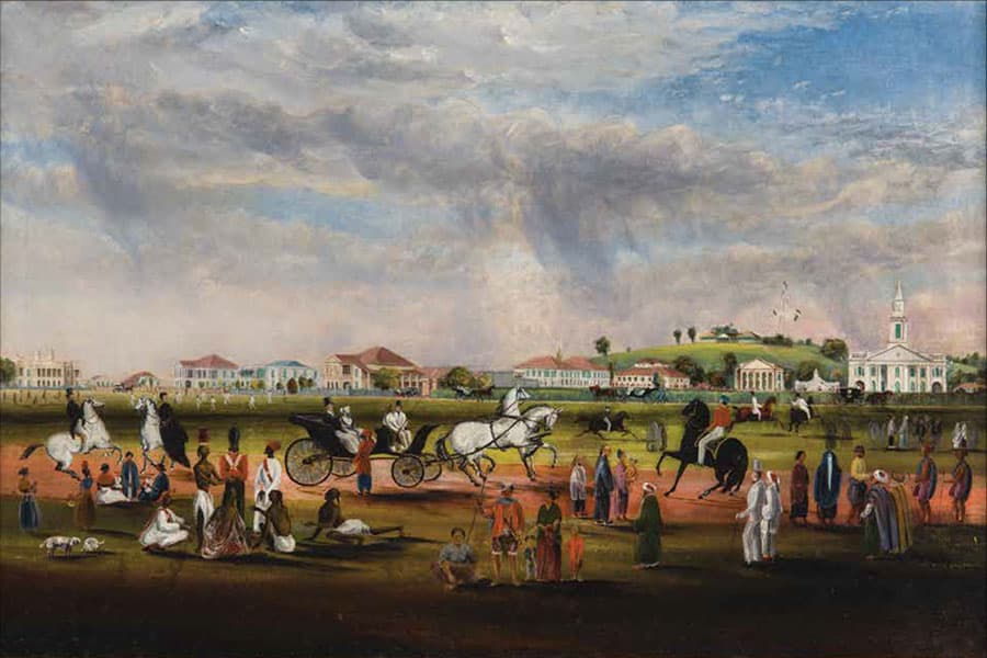 <strong><a href="/stories-landing/stories/the-singapore-story-through-60-objects/colonial/the-esplanade/story"><strong>The Esplanade from Scandal Point, John Turnbull Thomson, Singapore, 1851, oil on canvas.</strong></a><br>
Collection of the National Museum of Singapore.</strong>