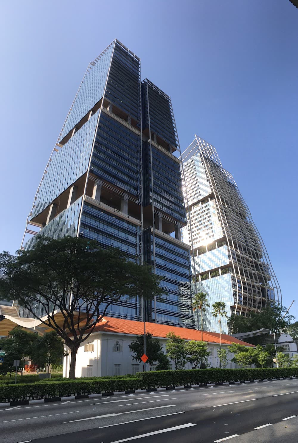 The South Beach is a development comprising four conserved historical buildings—Former Beach Road Camp Blocks 1, 9, 14, and the Non-Commissioned Officers’ (NCO) Club—and two new towers.