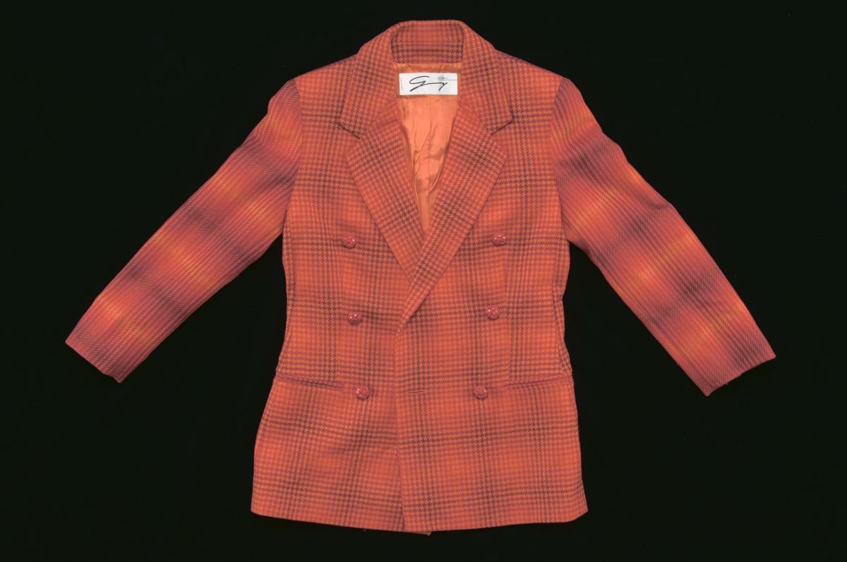 Gianni Versace orange houndstooth jacket