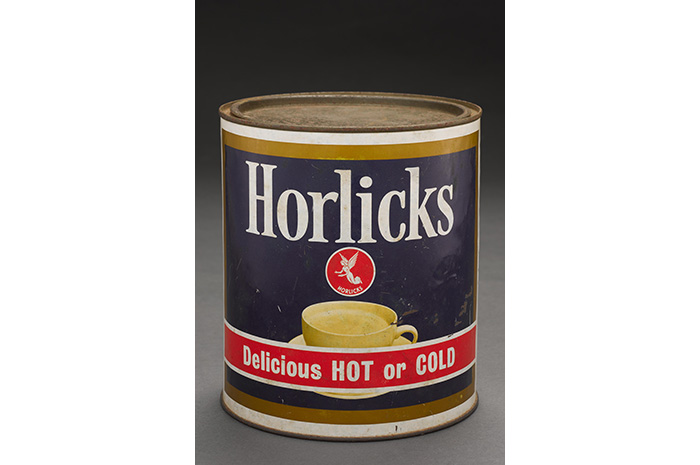 <strong> <a href="https://www.roots.gov.sg/Collection-Landing/listing/1420071">Horlicks tin</a> </strong><br>
2018-00682<br>
1950s – 1970s<br>
Collection of National Museum of Singapore, National Heritage Board