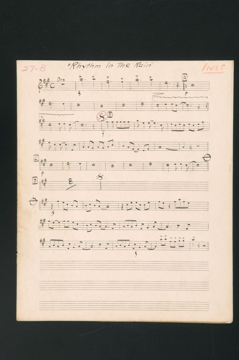 ‘Rhythm in the Rain’ music score