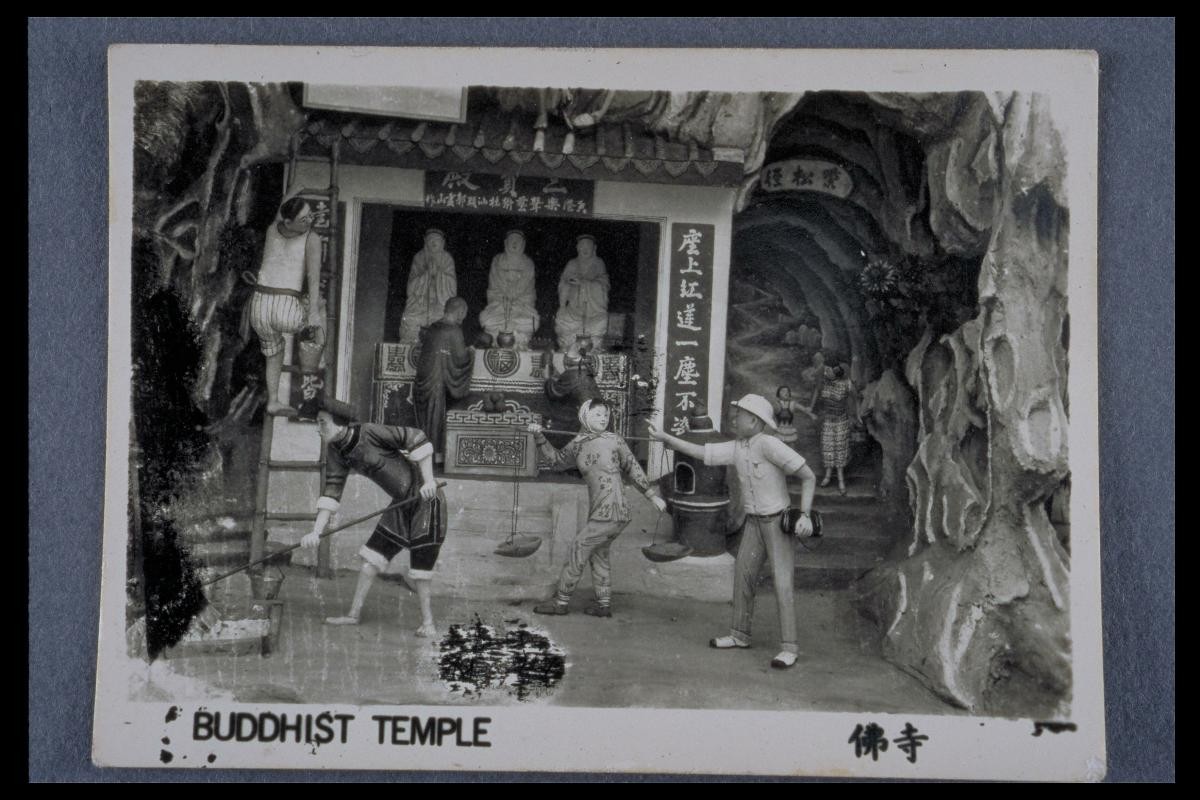 Haw Par Villa exhibit showing the Virtues and Vices Tableaux