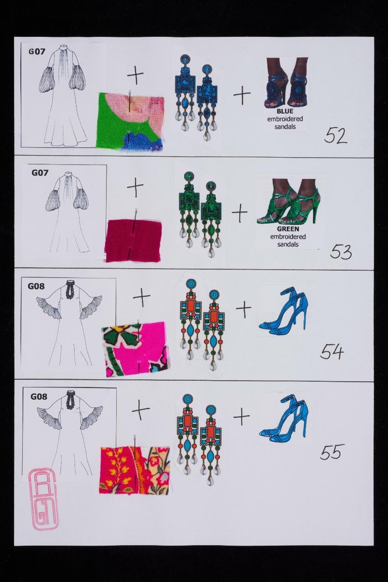 Styling sheets from Andrew Gn Spring/Summer 2023 collection