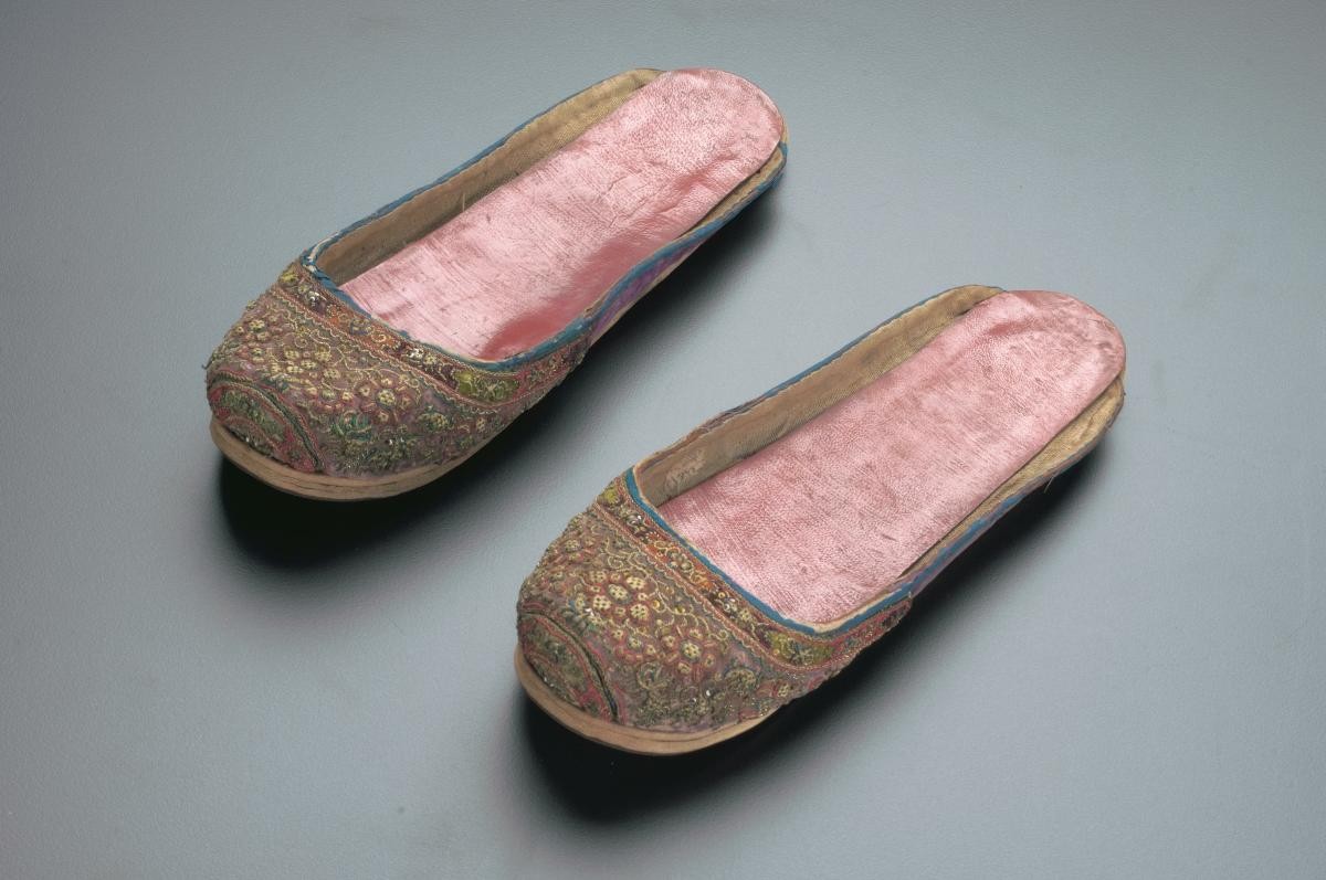 Pair of embroidered slippers