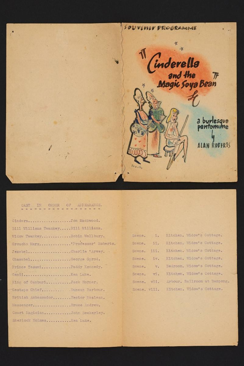 Souvenir Programme for "Cinderella and the Magic Soya Bean. A Burlesque pantomime by Alan Roberts"