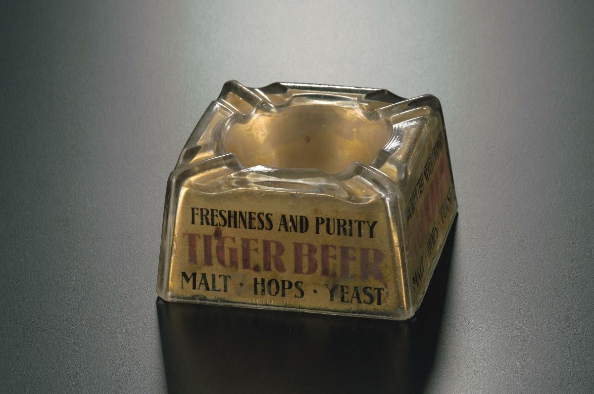 Tiger Beer glass ashtray