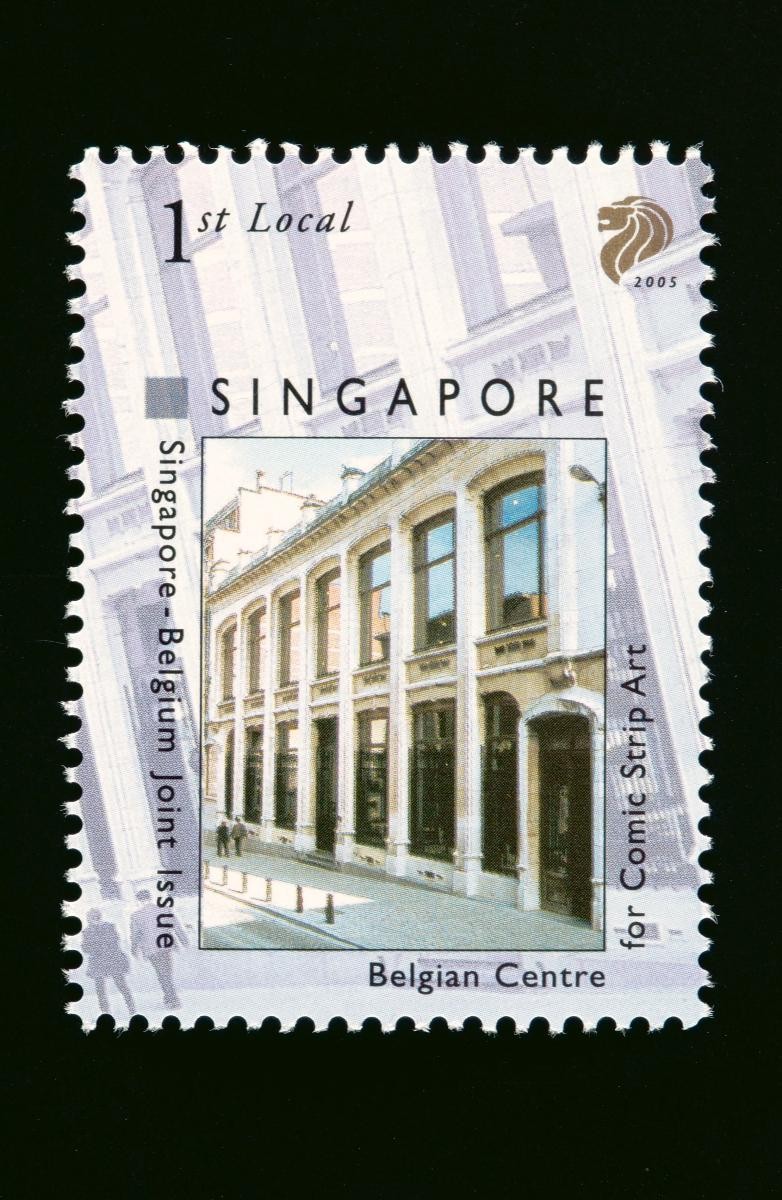 A stamp featuring the Belgian Centre for Comic Strip Art