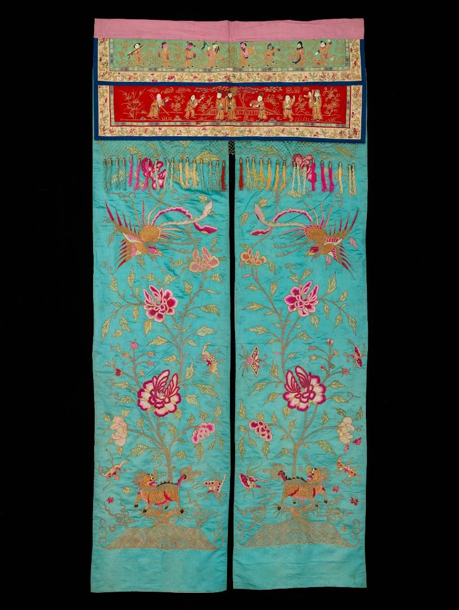 Door curtains and valance