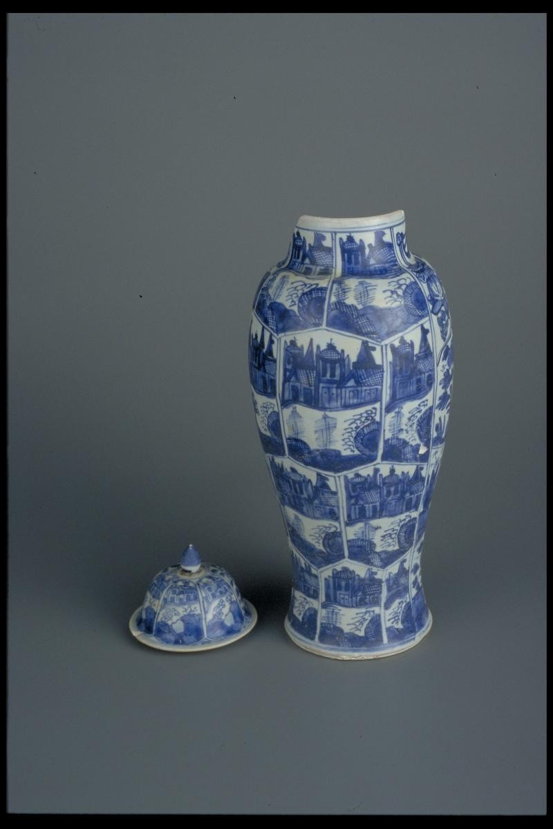 Large baluster vase with lid