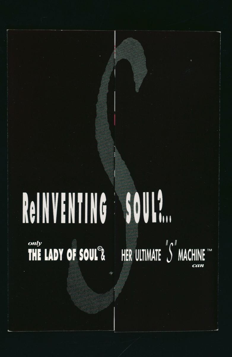 Flyer of the play, 'The Lady of Soul and Her Ultimate ‘S’ Machine' produced by the theatre company TheatreWorks