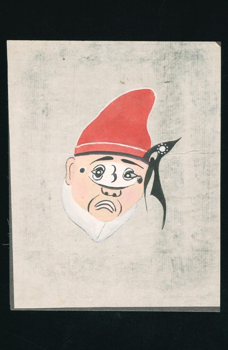 Opera face drawing of Bao Zi (Messenger)