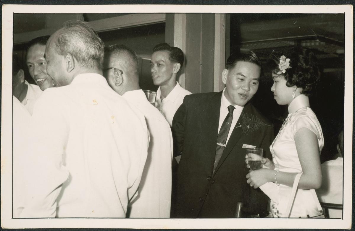 Guests at a Chinese wedding dinner