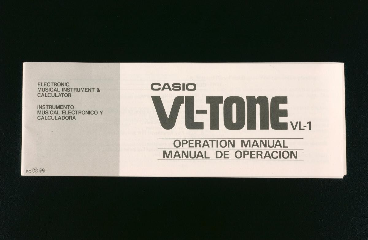 Instruction manual for the Casio synthesiser VL-tone