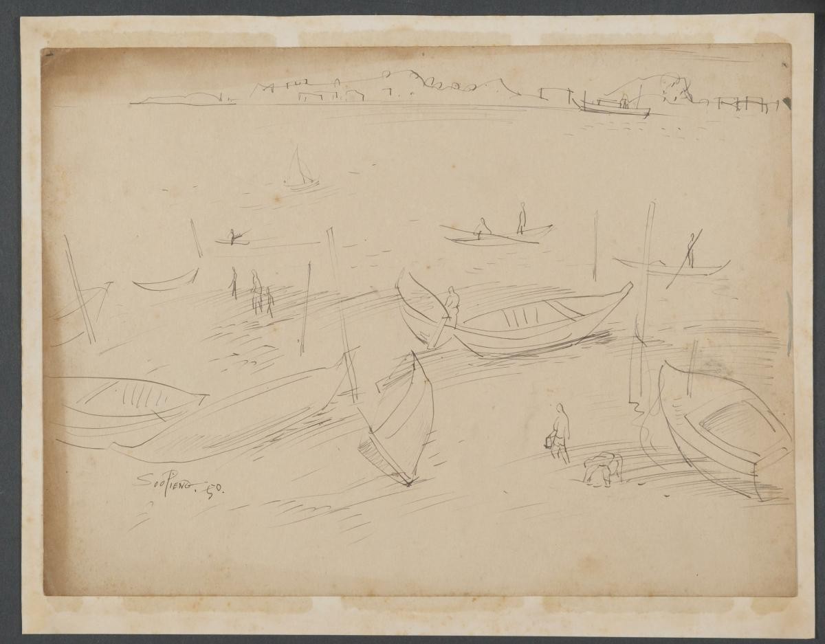 Untitled (Sampans at Rest on The Beach)