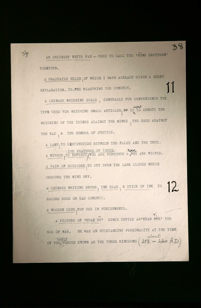 William Stirling's notes on Chinese secret societies in Singapore