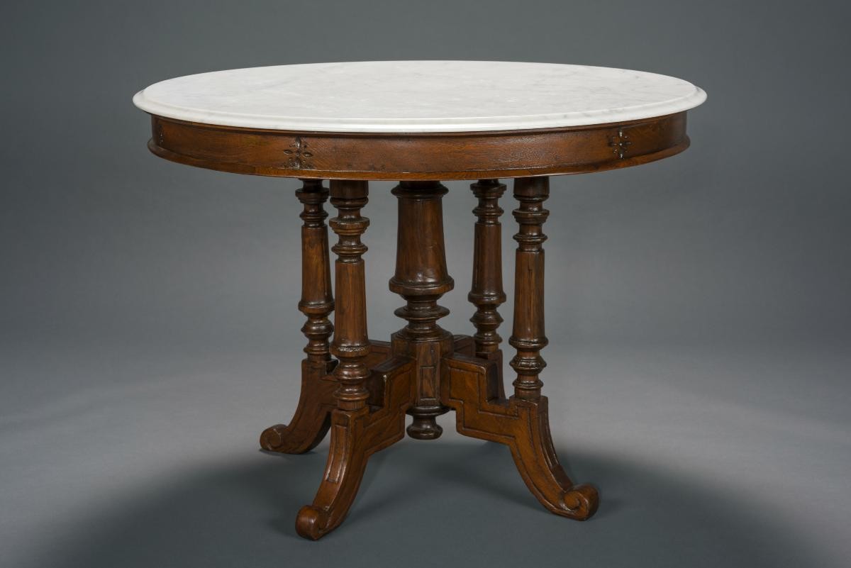 Kopitiam (coffee shop) table with marble top