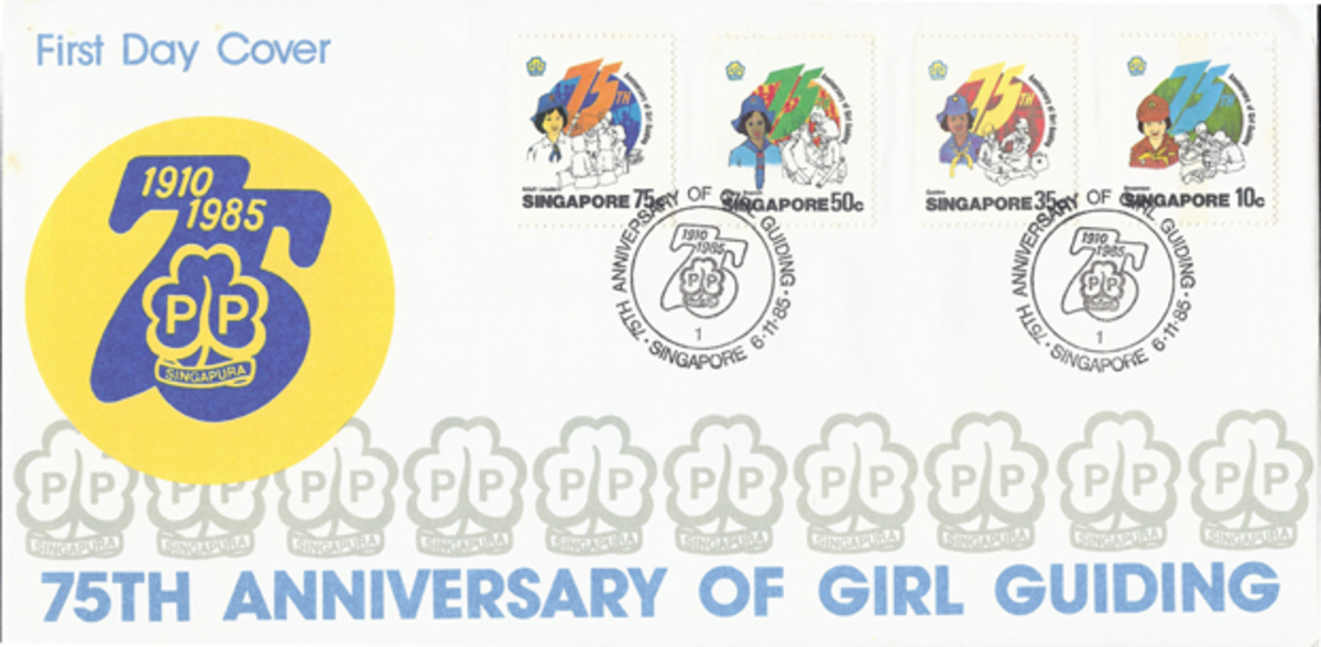 75th Anniversary of Girl Guiding - "Stylised 75th Anniversary Logo and Girl Guide Activities"