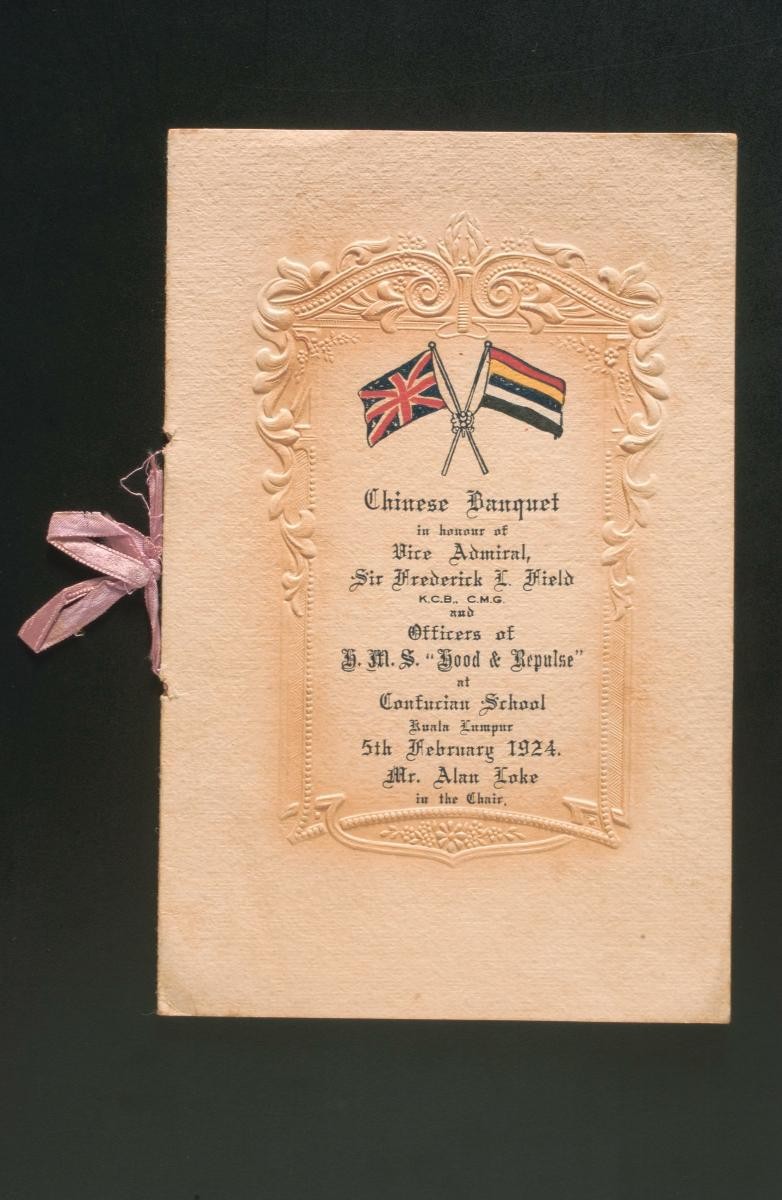 Invitation to a Chinese banquet for the crew of HMS Hood and Repulse