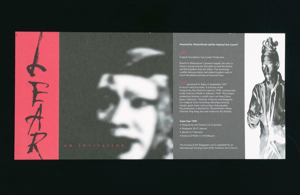 Flyer for the TheatreWorks’ production, ‘Lear’