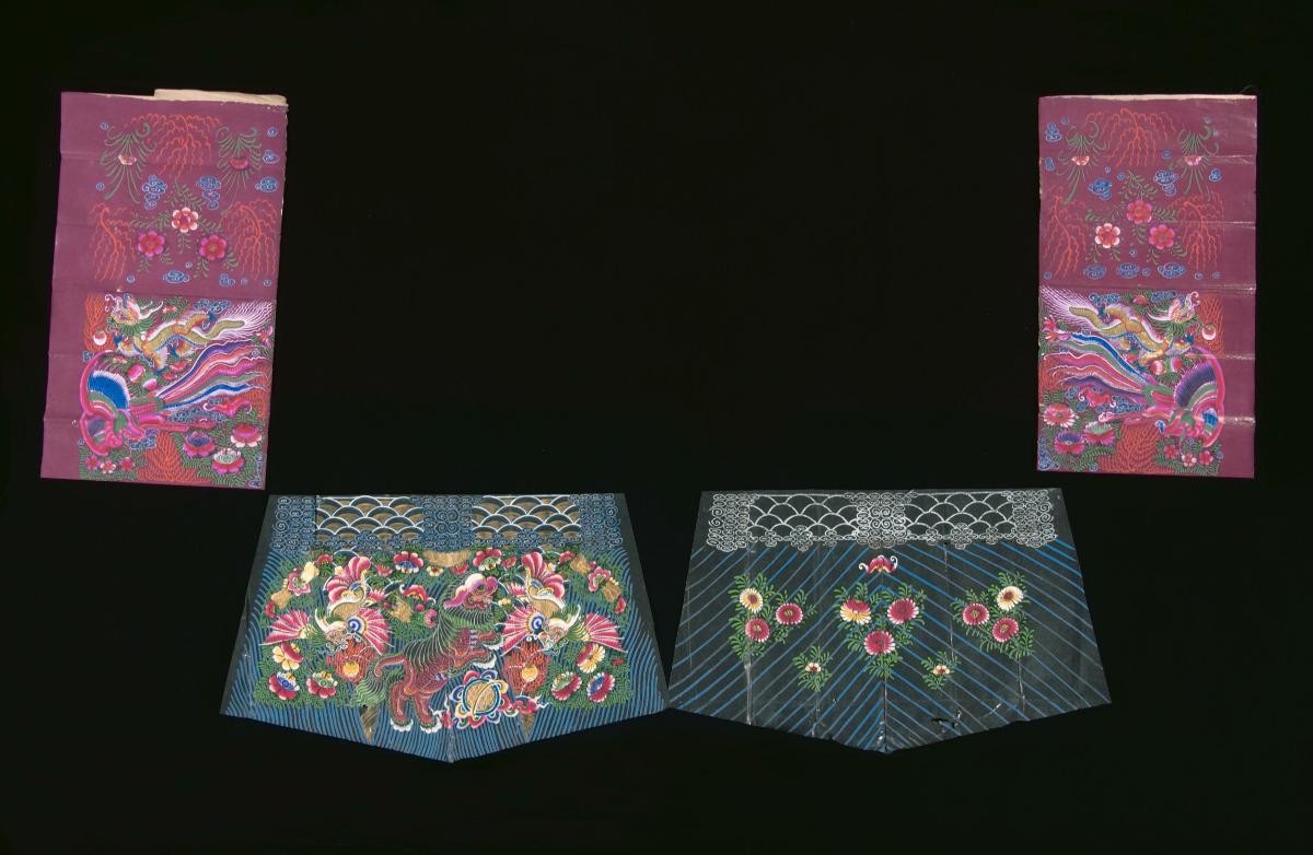 Parts of a paper robe