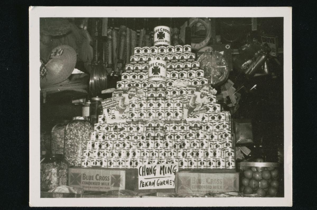 Blue Cross condensed milk display at sundry shop