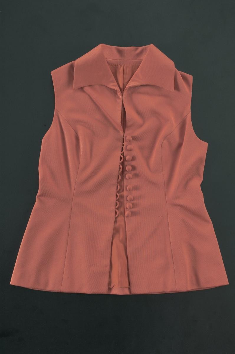 Orange vest made for orange and green floral cheongsam