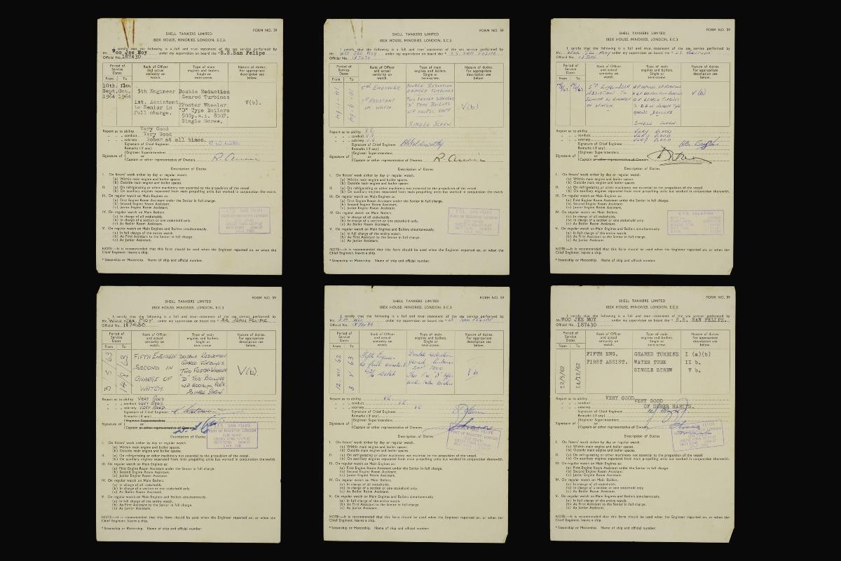 Shell Tankers Ltd. Statements of Sea Service, 1962-1964