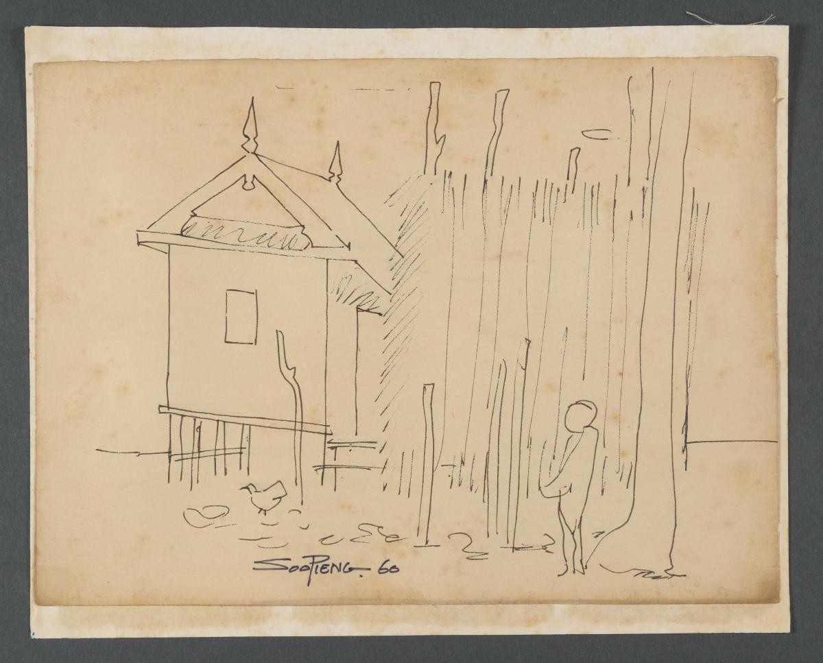 Untitled (Lone Child and Chicken behind House)