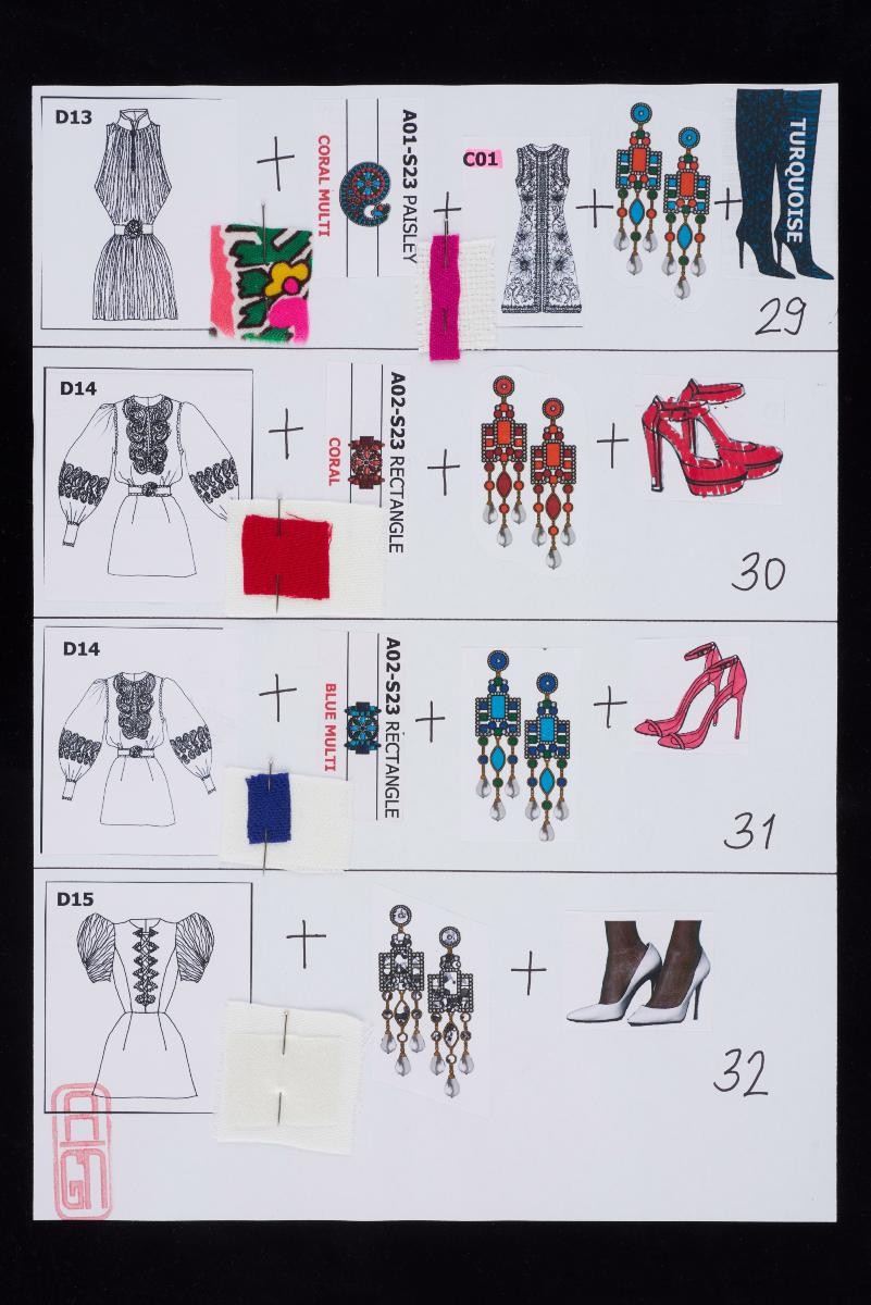 Styling sheets from Andrew Gn Spring/Summer 2023 collection