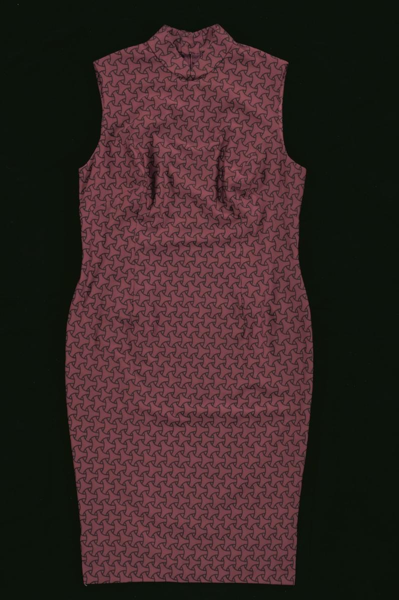 Maroon sleeveless cheongsam