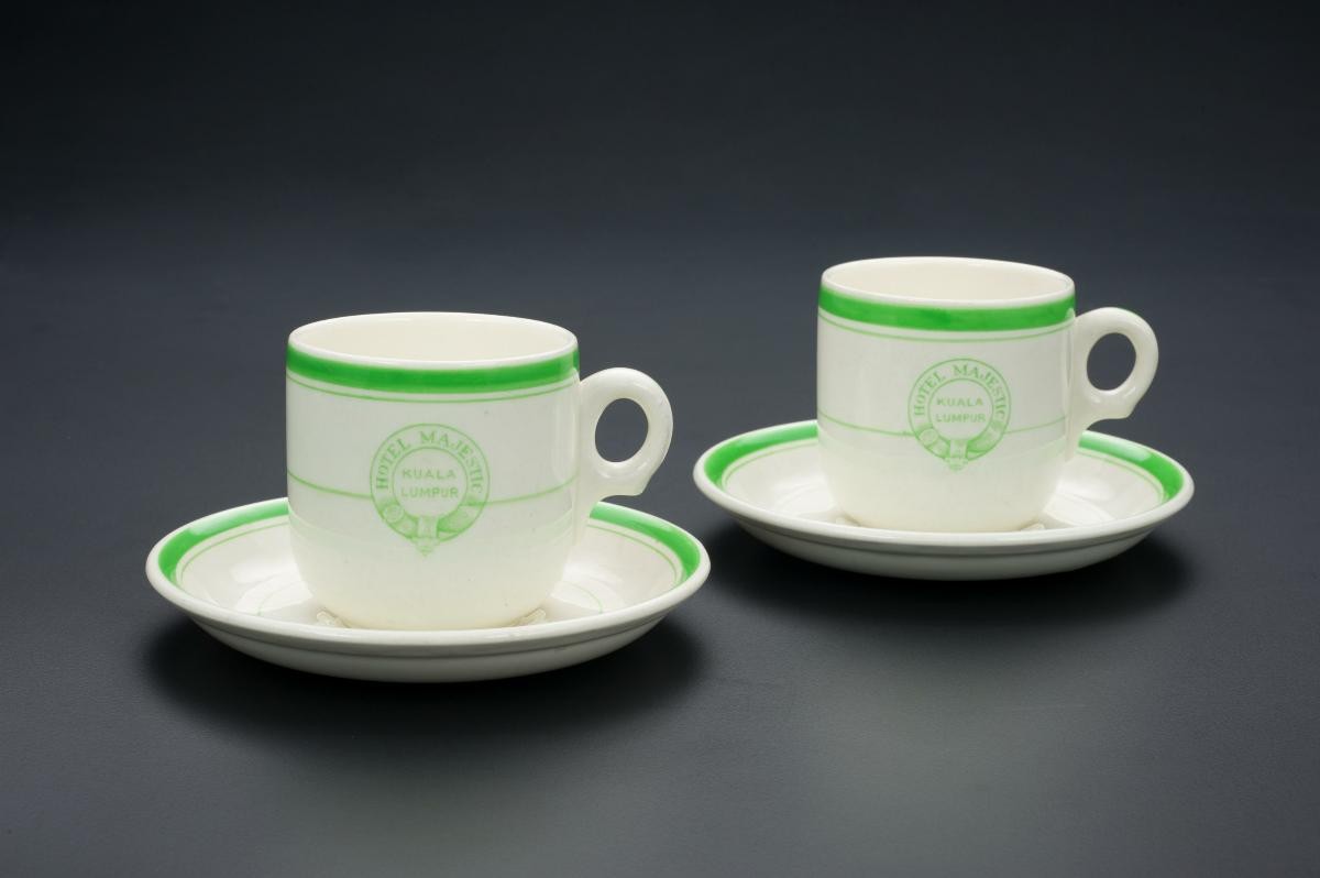 Two Sets of Coffee Cups and Saucers Hotel Majestic Kuala Lumpur