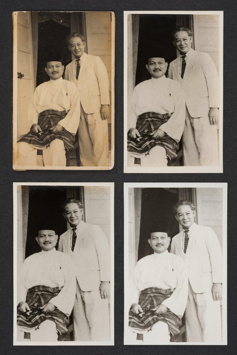 Four photographs of Low Kway Song with Tunku Abdul Rahman