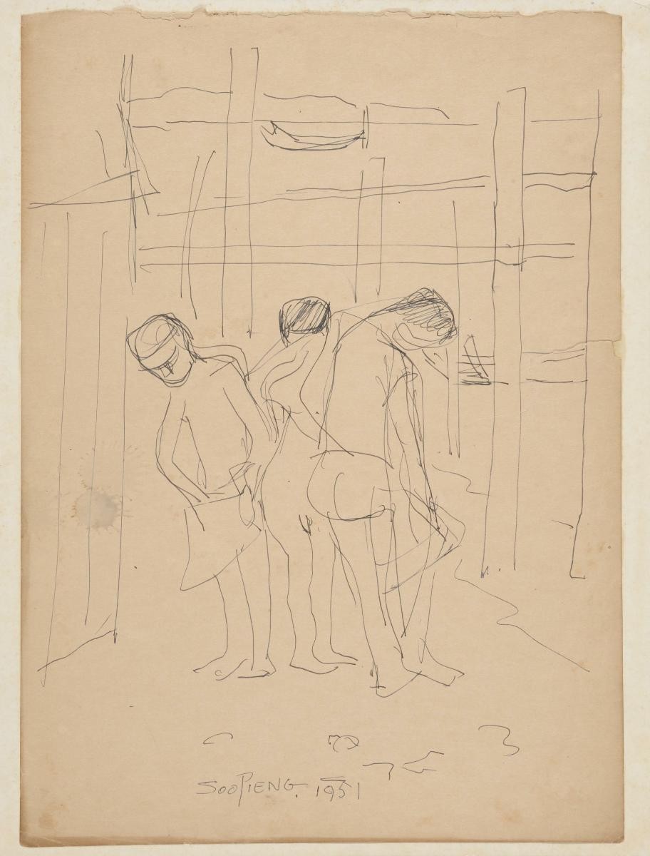 Untitled (Three Boys, One Boat in Background)