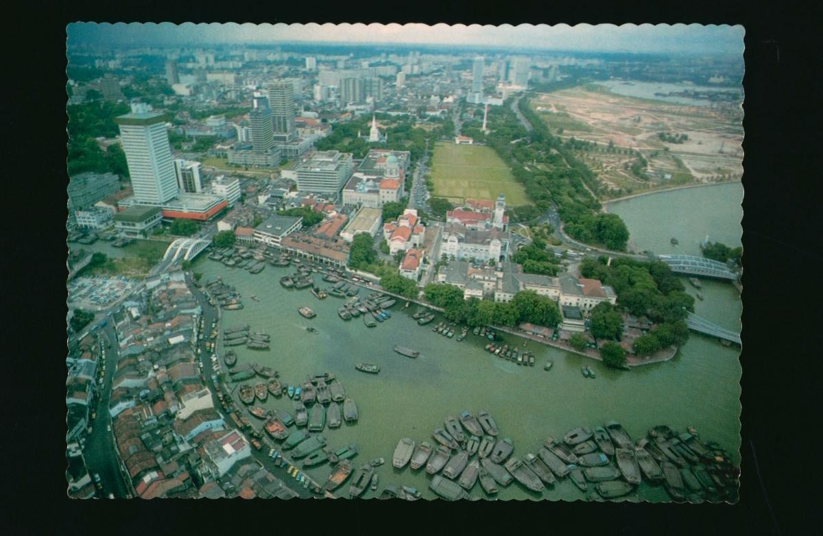 Aerial view of the civic district on the north bank of the Singapore River