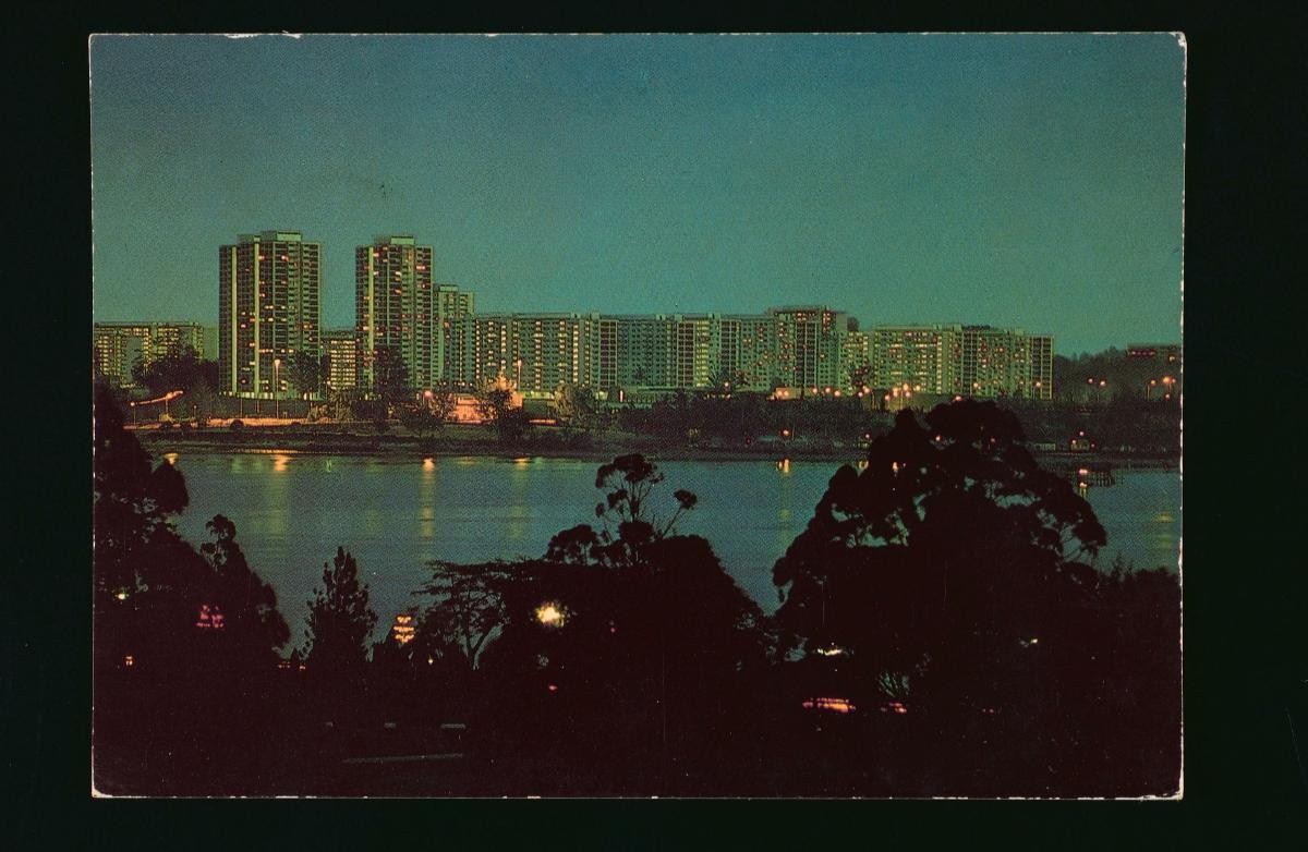 The East Coast Park swimming lagoon and the Marine Parade public housing estate