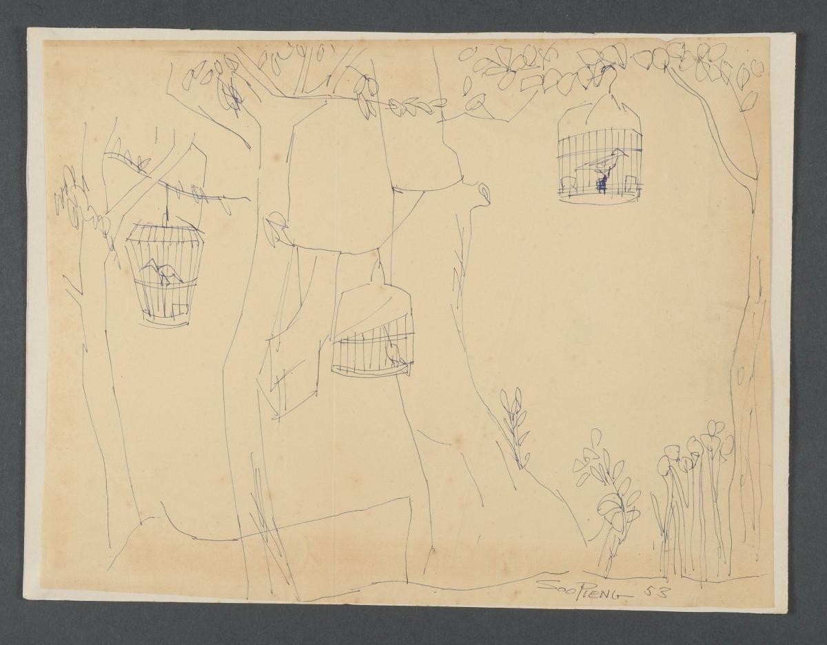 Untitled (Three Birds in Cages)