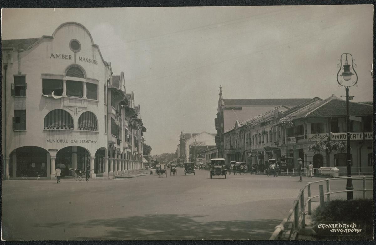 Orchard Road with Amber Mansions in the background