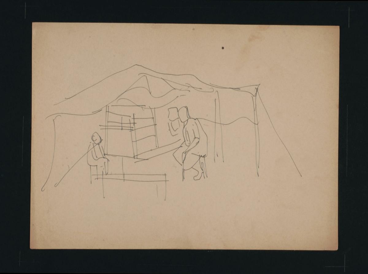 Untitled (Three People under Tent)