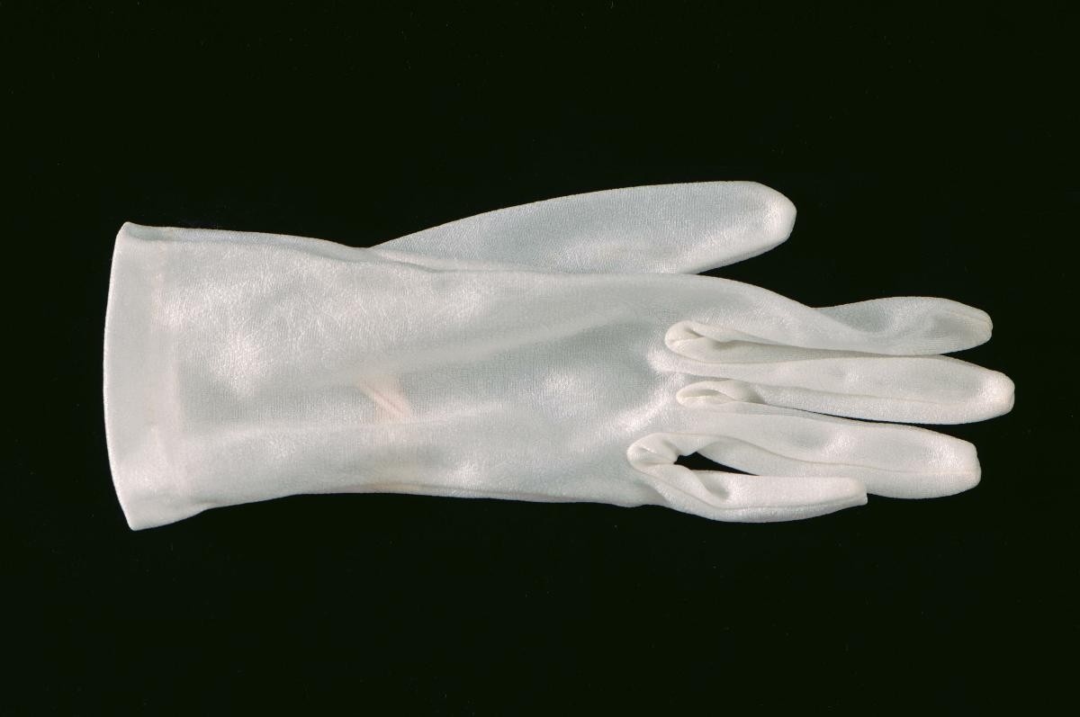 A white wedding glove
