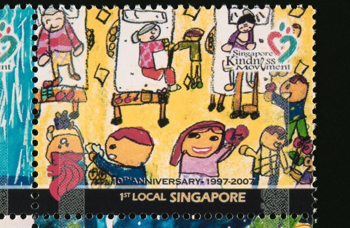 Stamp commemorating the 10th anniversary of the Singapore Kindness Movement
