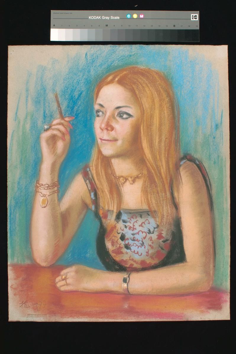 Lady Smoking Cigarette