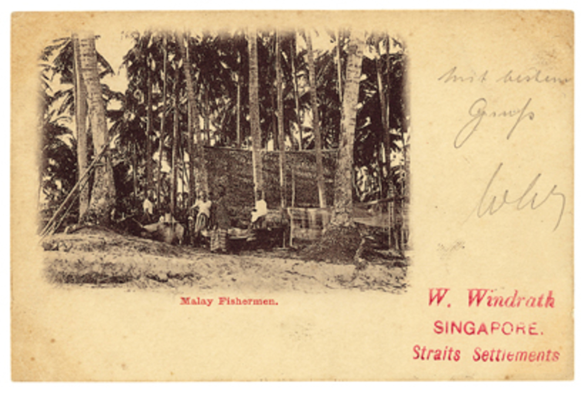c1900 Malay Fishermen Postcard