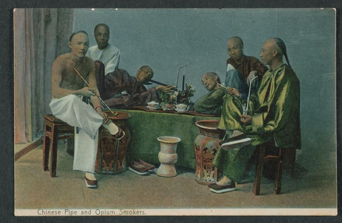 Chinese pipe and opium smokers