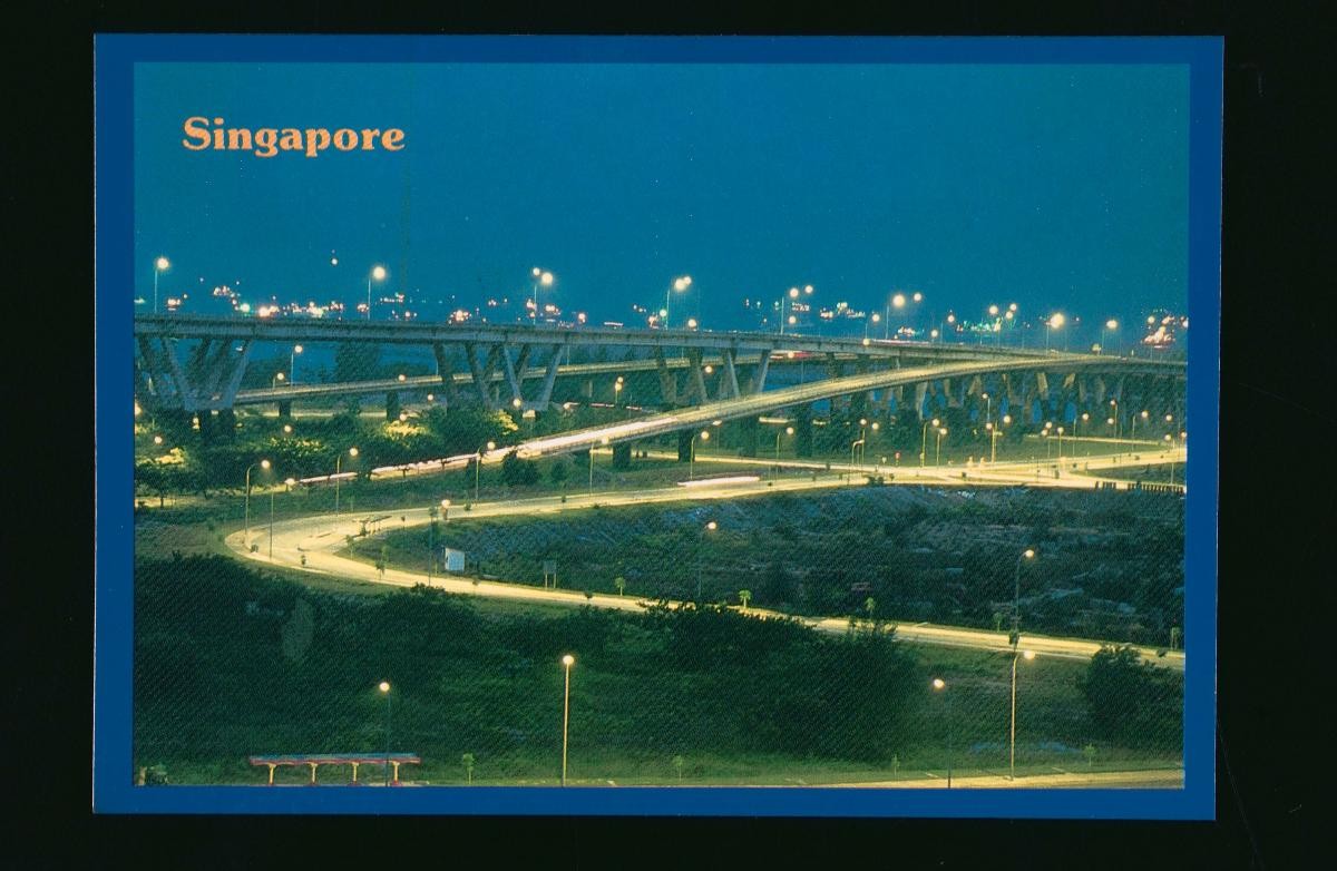 Night-time view of the Benjamin Sheares Bridge
