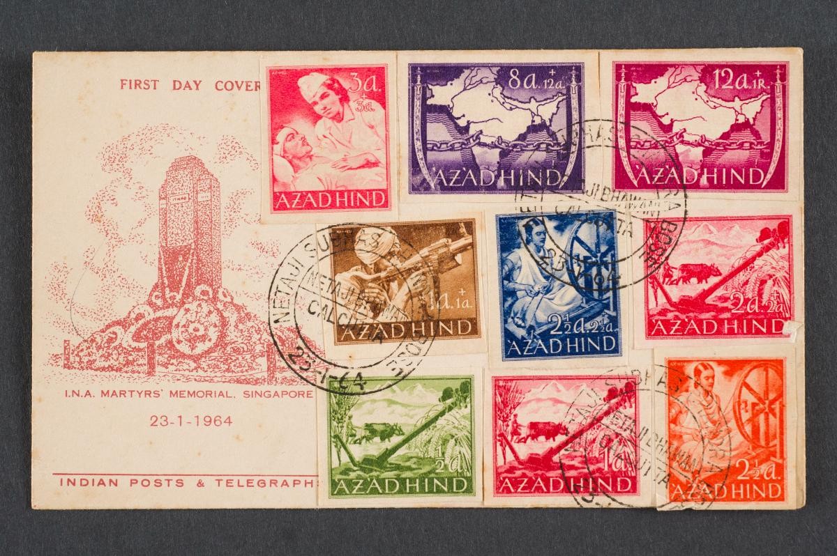 First Day cover printed by the Indian Posts and Telegraph department in commemoration of Netaji’s 67th Birth Anniversary