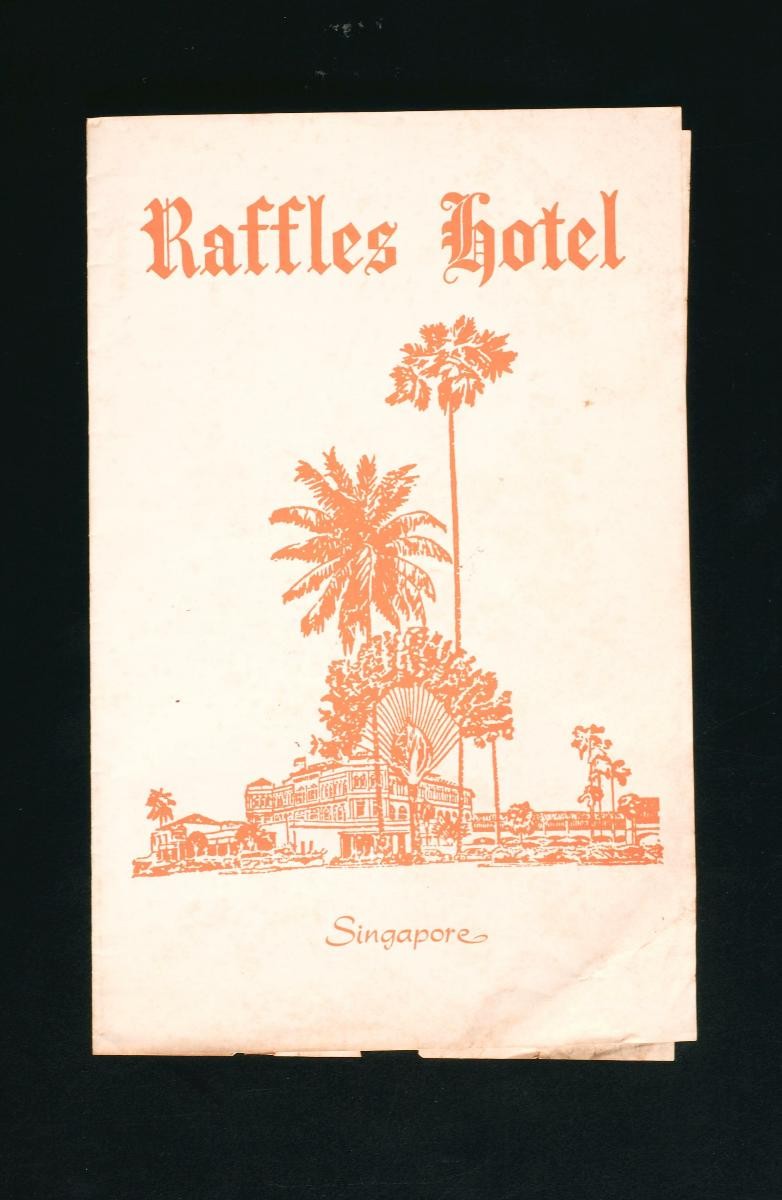 Menu from Raffles Hotel Restaurant