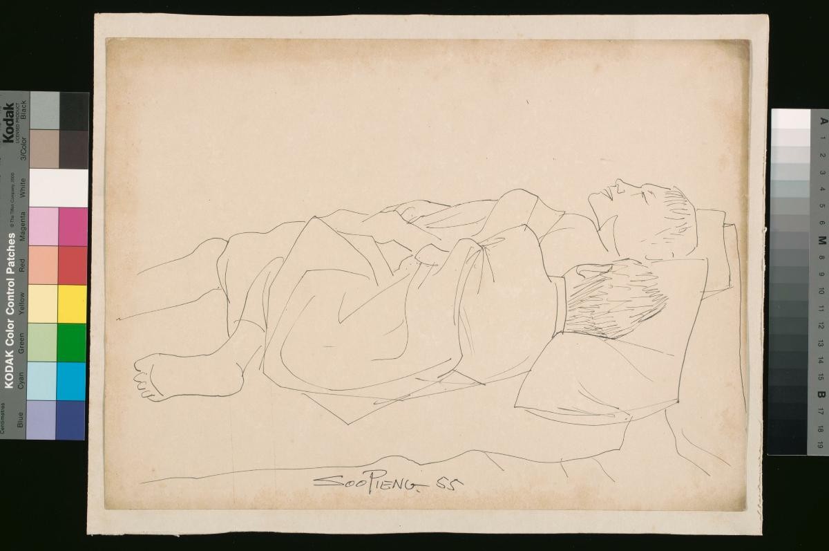 (Untitled) Two Figures Resting on a Bed