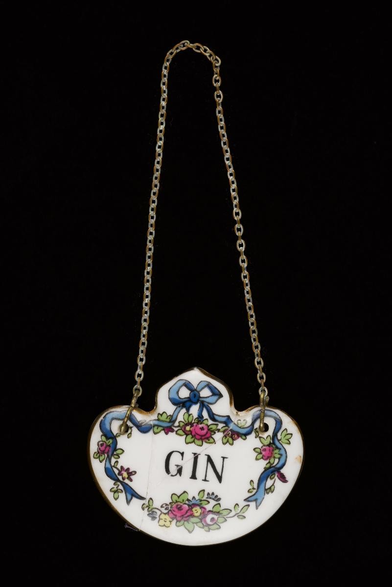 Gin ceramic decanter label