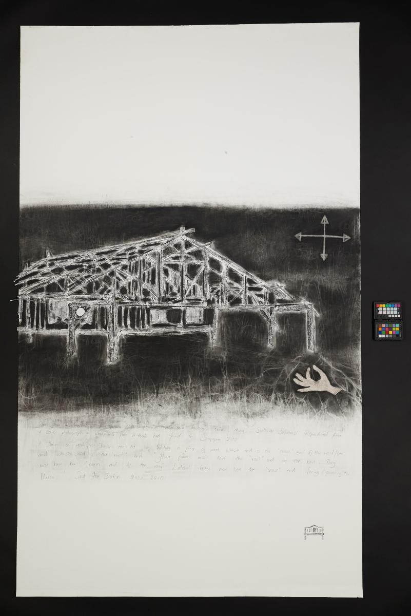 Reproduction of a photograph of an abandoned sawmill factory in Raha, Muna Island, Southeast Sulawesi, 2010