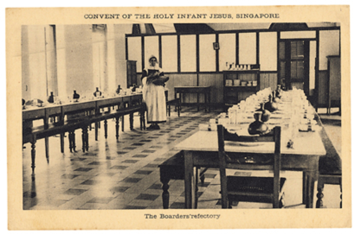 c1920 Convent of the Holy Infant Jesus' Boarders' Refectory Postcard